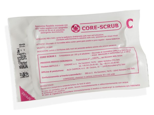 KIT SPAZZOLA CLOREXIDINA confezione Spazzola alla clorexidina flessibile monouso, sterile, confezione da 30 pezzi