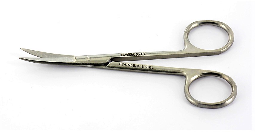 26824 TORINOMED - FORBICINE IRIS IN ACCIAIO INOX curve - 11 cm.