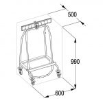Carrello ideale per trasportare un sacco da 70 litri (non incluso).