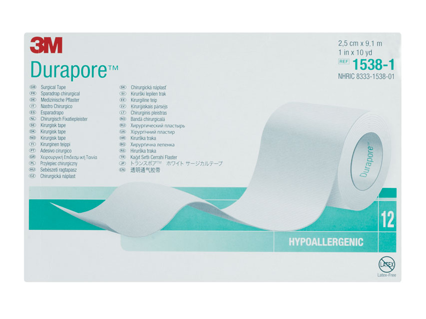 Cerotto 3M DURAPORE™ - H. cm. 2,5 x 9,14 mt. - cf. 12 rotoli