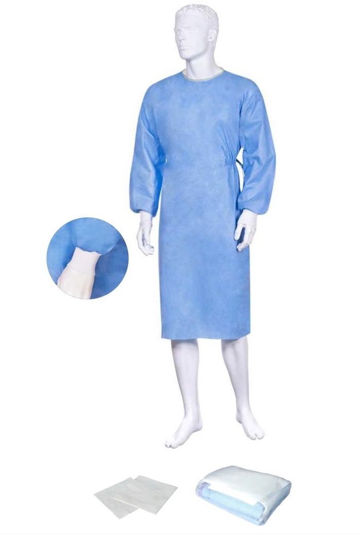 Camice sterile in sms blu 35 gr Camice chirurgico standard sterile in sms 35 gr. - Torinomed