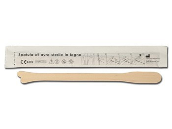 Spatula di Ayre in legno, tipo“A”, sterile, confezione da 100 pezzi imbustate singolarmente Spatula di Ayre in legno, tipo“A”, sterile, confezione da 100 pezzi imbustate singolarmente