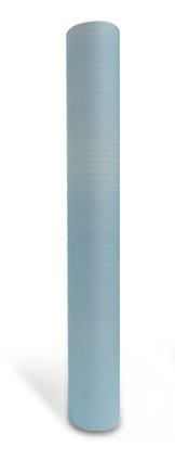 Lenzuolino medico 2 veli Ro.ial, in rotolo cellulosa + polietilene celeste, altezza 60 cm x 50 mt, confezione da 9 rotoli