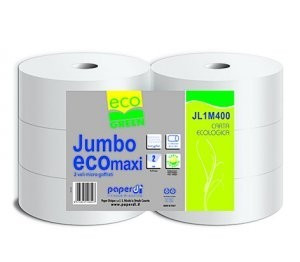 Carta igienica Maxi Jumbo 2 veli , 400 metri, confezione da 6 rotoli, Eco Green Carta igienica Maxi Jumbo 2 veli , 400 metri, confezione da 6 rotoli, Eco Green