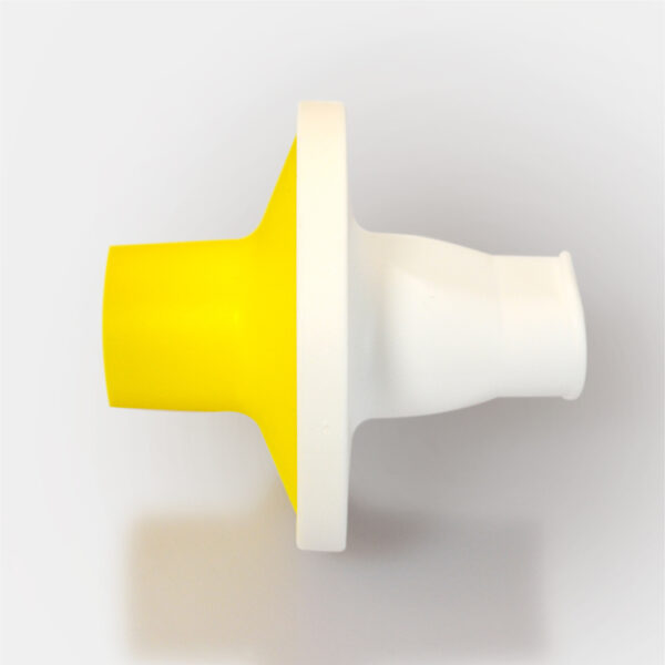 Spirometry Filter 83-B Giallo - Per spirometri Mir 30887 - LATERALE Filtro antibatterico antivirale 83 B con Boccaglio integrato per spirometri MIR - GIALLO - Conf. 100 pz.