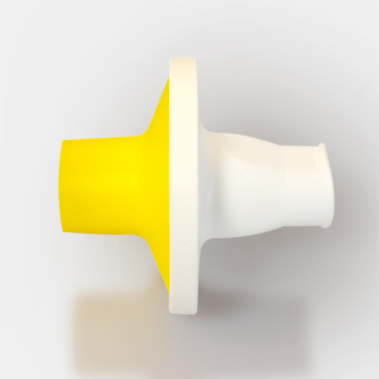 Spirometry Filter 83-B Giallo - Per spirometri Mir 30887 - LATERALE Filtro antibatterico antivirale 83 B con Boccaglio integrato per spirometri MIR - GIALLO - Conf. 100 pz.
