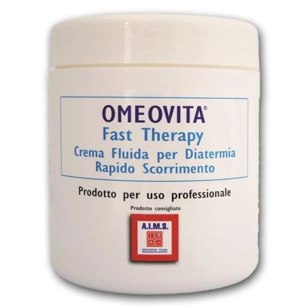 Crema fluida FAST per diatermia ad alto scorrimento Omeovita, barattolo da 1 Kg