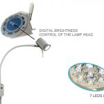 Lampada HYRIDIA A 7 LED con braccio flessibile - su carrello