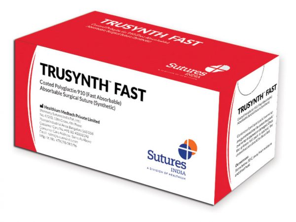 6188.jpg Sutura assorbibile "TRUSYNTH FAST"- 4/0 - 3/8 - ago 19 mm. - 45 cm. filo incolore - conf. 12 pz.