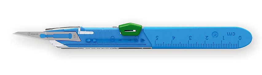 Torinomed - Bisturi monouso sterile Gima con sistema di sicurezza, confezione da 10 pezzi