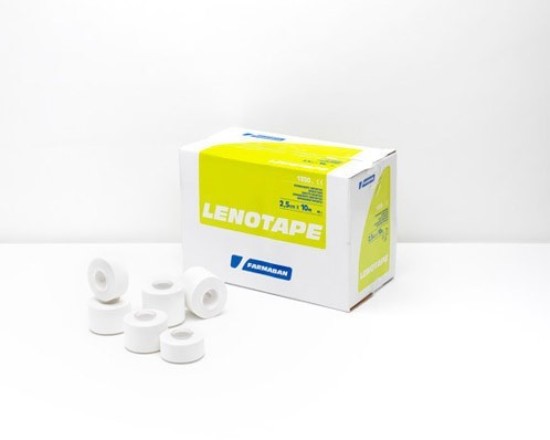 Torinomed - Cerotto sportivo anelastico Lenotape, 100% cotone, latex free, cm 5 x 10 mt. Conf. 24 pz. (€.3,20cad.)