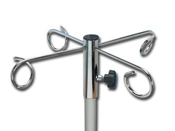Supporto in metallo per cestello flebo, 4 ganci