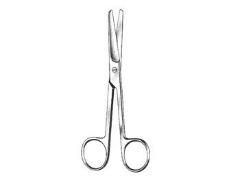 Forbici chirurgiche rette in acciaio inox - punte smusse - 11,5 cm