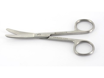 Forbici chirurgiche curve in acciaio inox - punte smusse - 11,5 cm