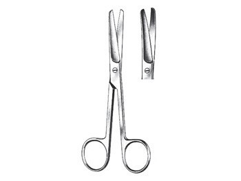 Forbici chirurgiche curve in acciaio inox - punte smusse - 11,5 cm