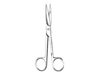 Forbici chirurgiche rette in acciaio inox - punte acute - 14,5 cm