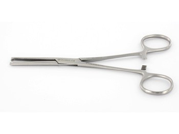 Pinza emostatica in acciaio inox Kocher - retta - 16 cm - 1 x 2