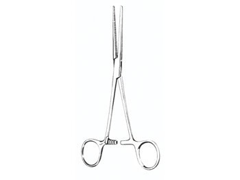 Pinza emostatica in acciaio inox Kocher - curva - 14 cm - 1 x 2