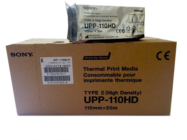 Rotolo carta termica per ecografia "Sony UPP-110HD", f.to 110mmx20mt, confezione da 10 rotoli