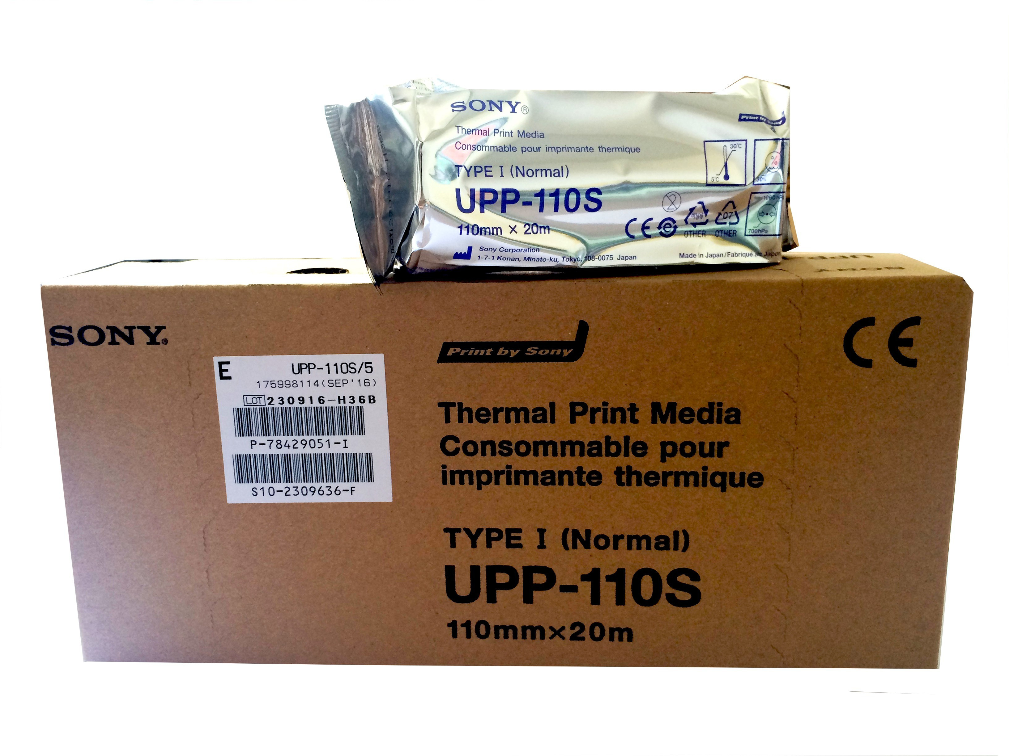 Carta b/n Sony mod. UPP 110 S, rotolo f.to 110mm.x20mt, cf da 10 rotoli