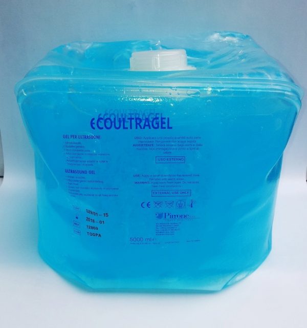 Gel ultrasuoni Ecoultragel, sacca da 5 lt, colore azzurro