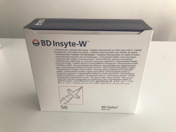 AGO CANNULA BD INSYTE-W™ - 1 via - senza ali - Conf. 50 pz.