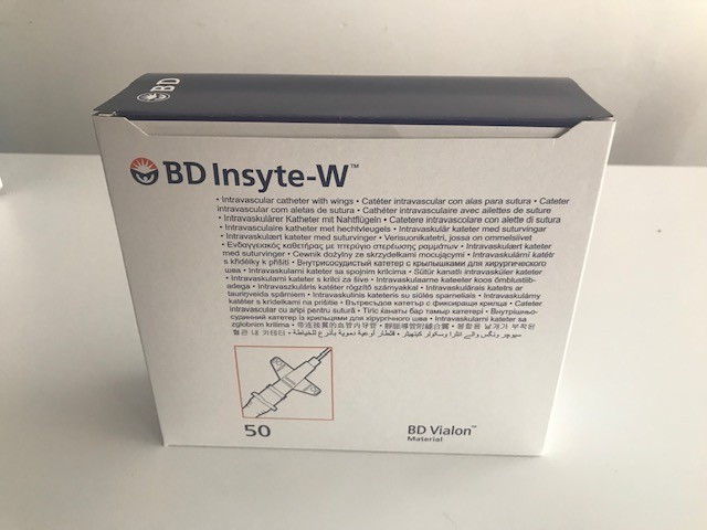AGO CANNULA BD INSYTE-W™ - 1 via - senza ali - Conf. 50 pz.