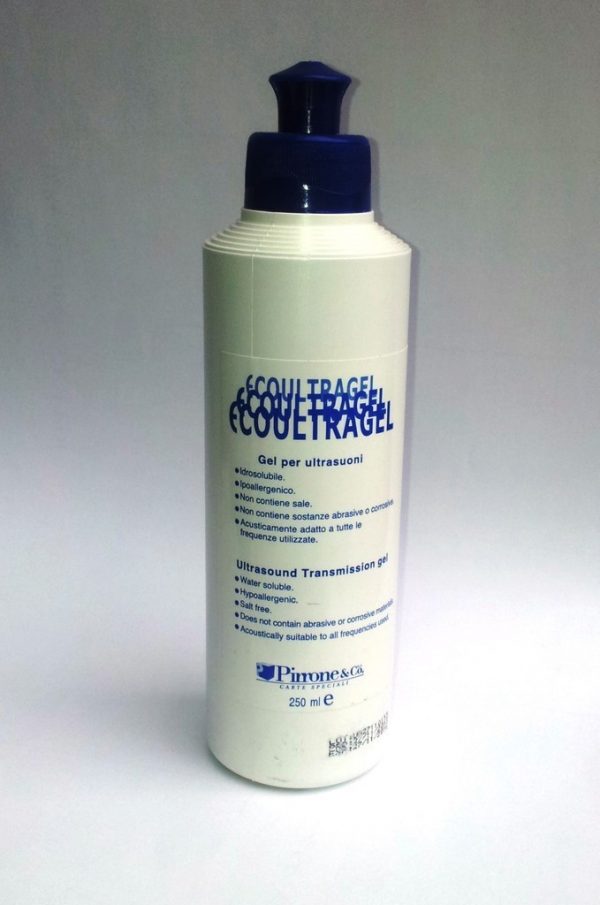 Gel ultrasuoni Ecoultragel, flacone da 250 ml, colore azzurro Gel ultrasuoni Ecoultragel, flacone da 250 ml, colore azzurro