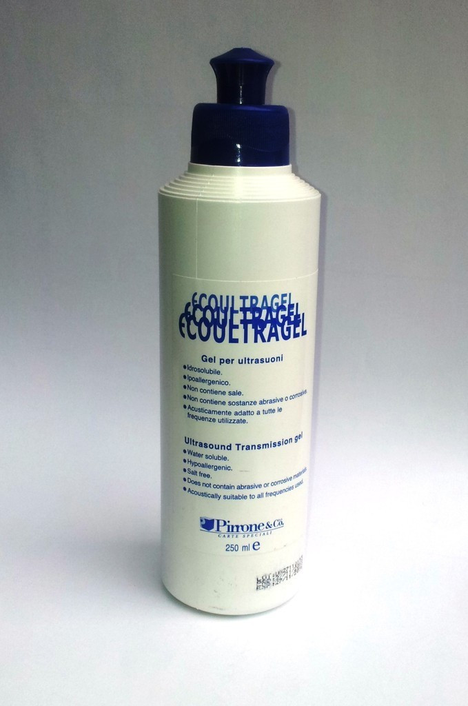 Gel ultrasuoni Ecoultragel, flacone da 250 ml, colore azzurro