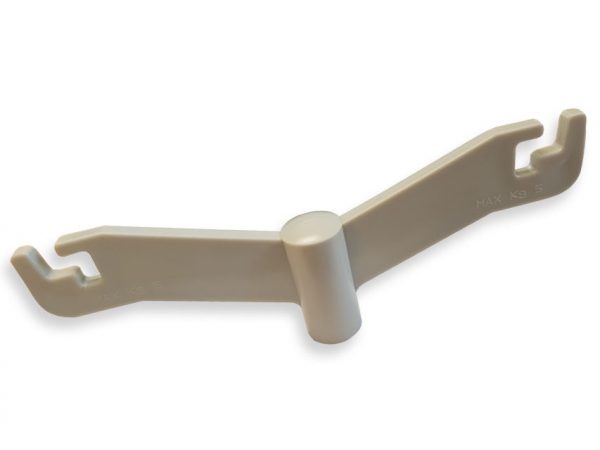 Supporto in plastica per cestello flebo, 2 ganci. Materiale ganci: plastica