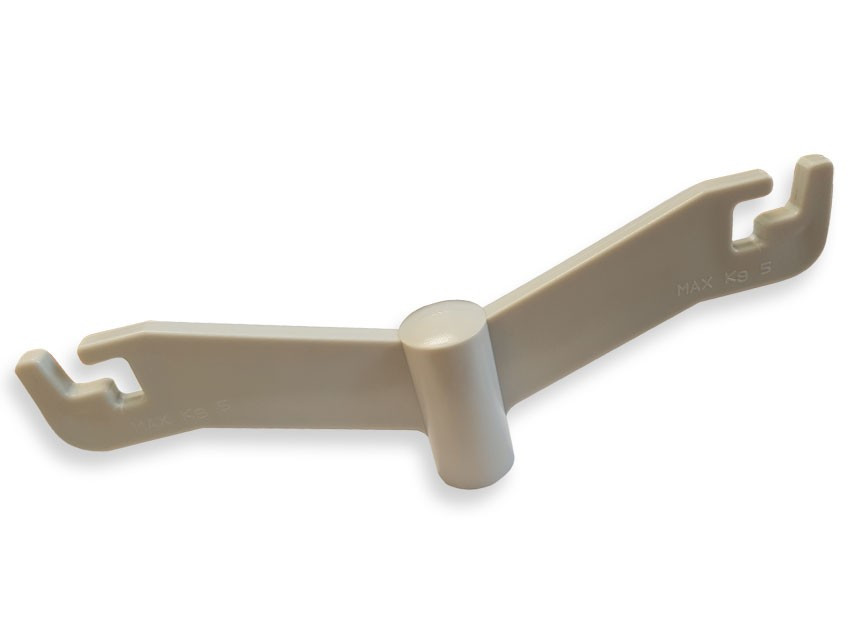 Supporto in plastica per cestello flebo, 2 ganci. Materiale ganci: plastica