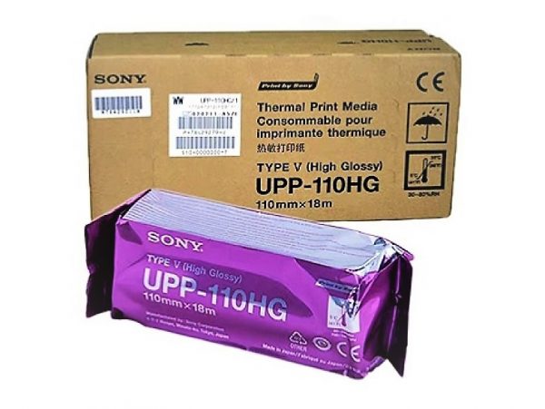 Rotolo carta termica Sony UPP-110HG - 110 mm. x 18 mt. - confezione da 10 rotoli (€. 12,40 cad.)