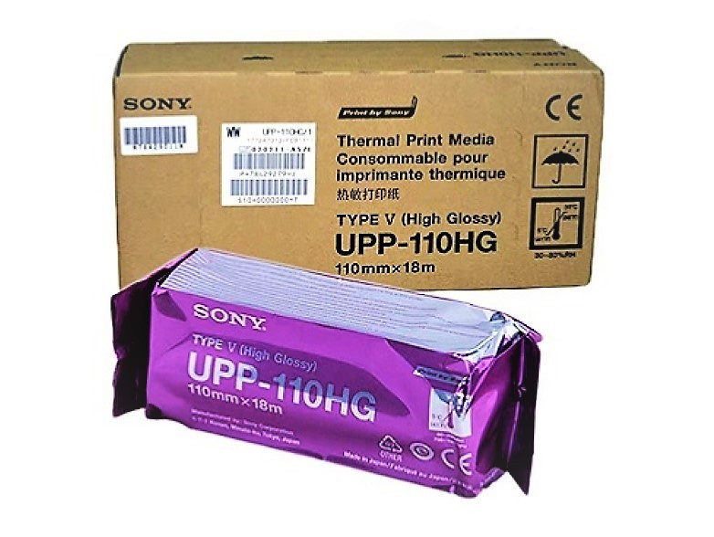 Rotolo carta termica Sony UPP-110HG - 110 mm. x 18 mt. - confezione da 10 rotoli (€. 12,40 cad.)