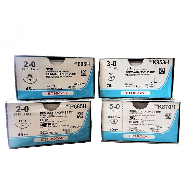 5843.jpg SETA 2/0 - K833H - ETHICON intrecciata - 1/2 Ago SH 26 mm. - 75 cm. filo - Conf. 36 pz.
