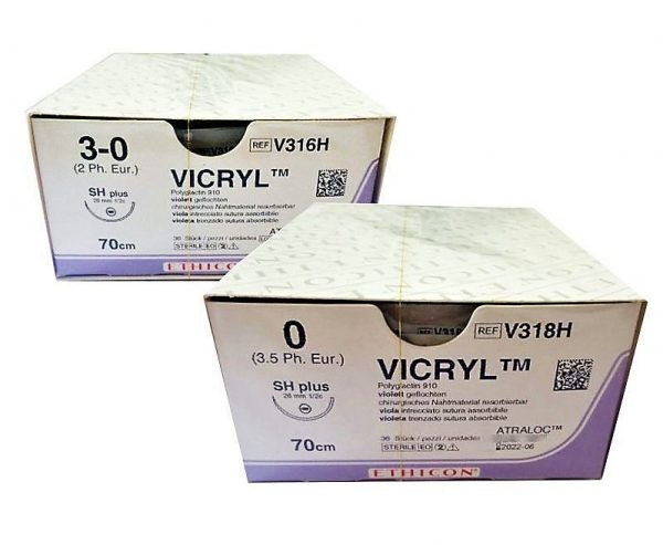 VICRYL 2/0 – V453H – ETHICON intrecciata – 3/8 Ago - FS-1  24 mm. – 70 cm. filo – Conf. 36 pz.