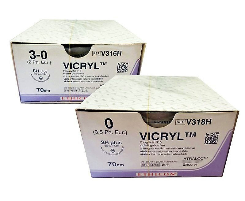 5878.jpg VICRYL 2/0 – V453H – ETHICON intrecciata – 3/8 Ago - FS-1 24 mm. – 70 cm. filo – Conf. 36 pz.