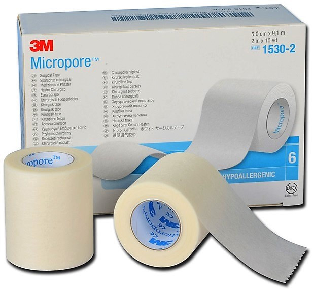 Torinomed - Cerotto di carta ipoallergenico e senza lattice 3M Micropore, h 5,1cm x 9.14 m, cf 6 rotoli