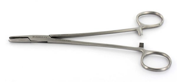 Porta aghi in acciaio inox Mayo Hegar - 20 cm.