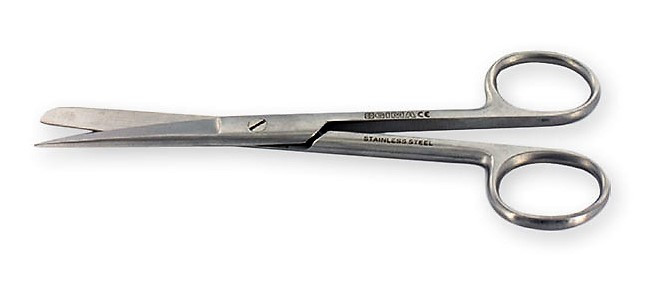 Torinomed - Forbici chirurgiche rette in acciaio inox - punte alterne - 11,5 cm.