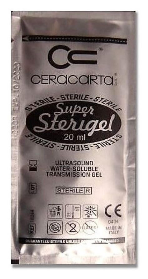 Gel ultrasuoni in bustina sterile 20 ml. SUPER STERIGEL trasparente - confezione da 48 pezzi - TORINOMED