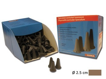 Mini speculum auricolare monouso, Ø 2,5 mm, colore grigio, confezione 250 pezzi