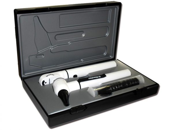 31558 KIT DIAGNOSTICO E-SCOPE® - BIANCO Set oto-oftalmoscopio, LED 3,7V in valigetta rigida.