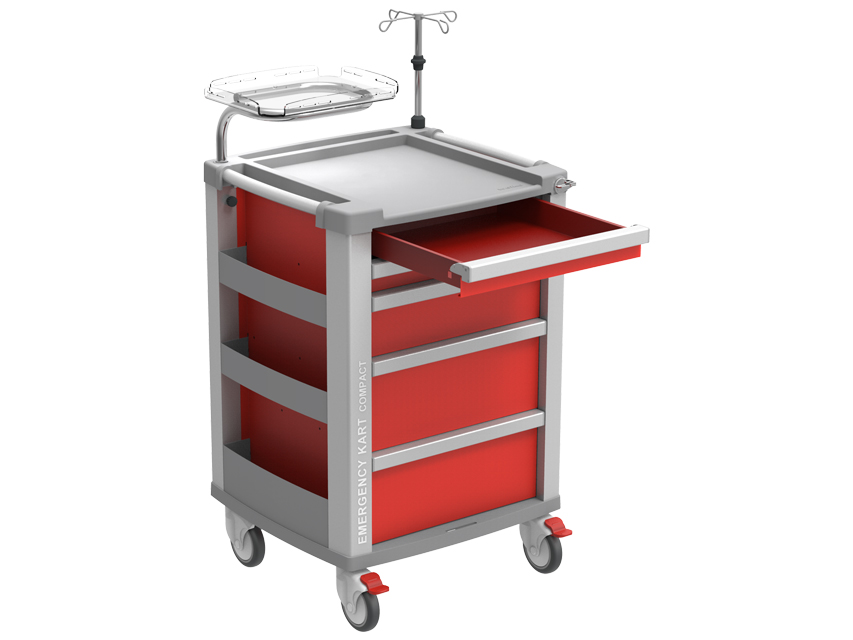 CARRELLO EMERGENZA COMPACT KART - rosso - cassetto CARRELLO EMERGENZA COMPACT KART - rosso