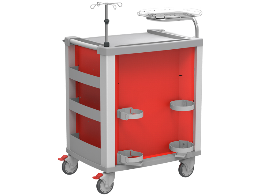 CARRELLO EMERGENZA MEDI KART - rosso - TORINOMED_ACCESSORI Carrello emergenza MEDI KART - rosso