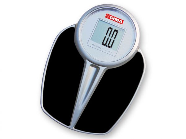 TORINOMED - Bilancia digitale con grande display LCD di facile lettura (65 mm). Struttura metallica resistente e di lunga durata. Piattaforma confortevole.