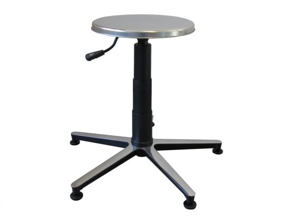 27947 TORINOMED - SGABELLO - sedile inox, base in alluminio con piedini