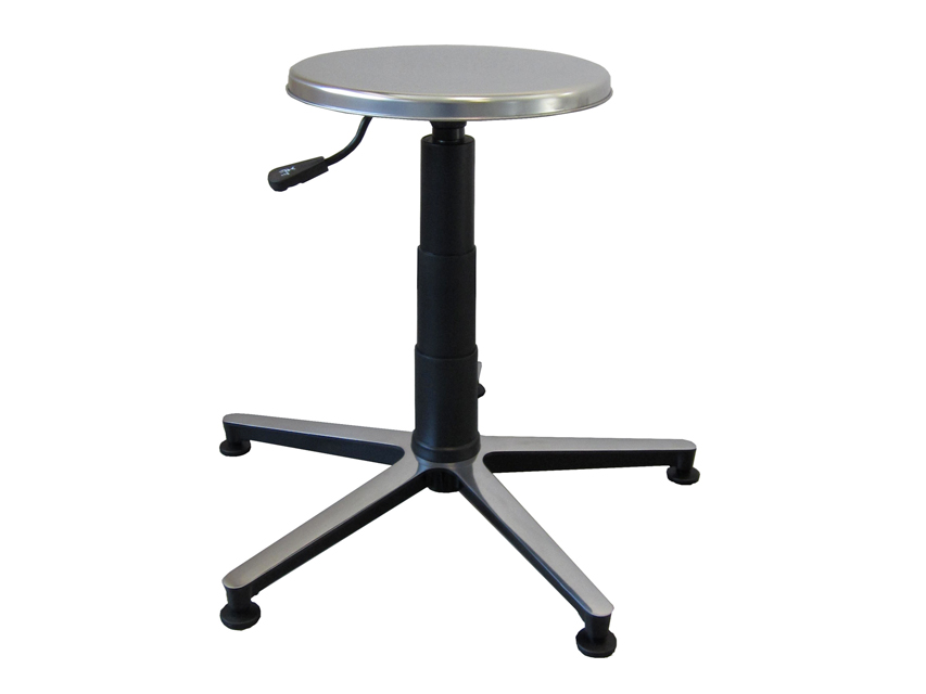 TORINOMED - SGABELLO - sedile inox, base in alluminio con piedini