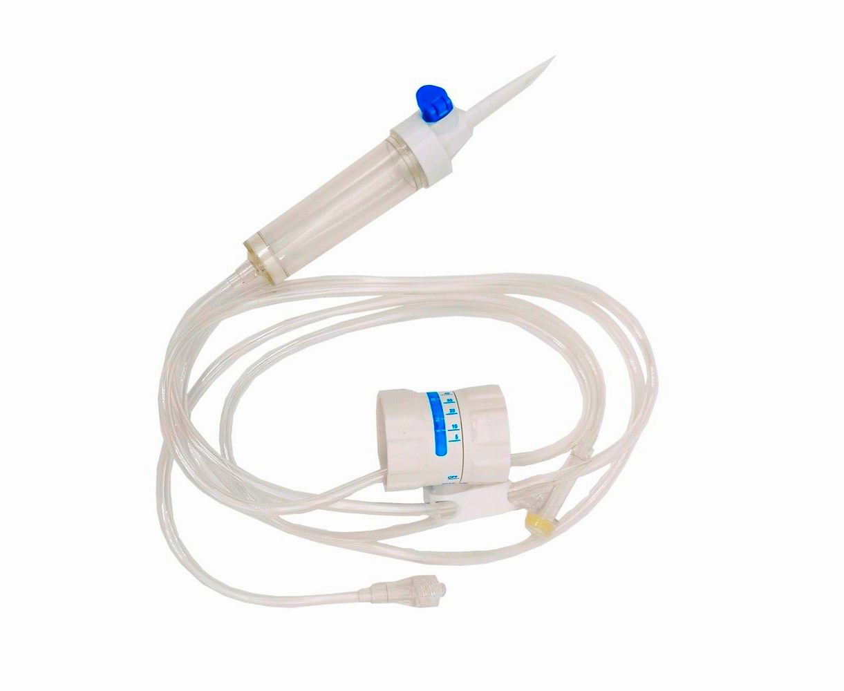 LUER LOCK con REG. DI FLUSSO Y TORINOMED - Set Infusionale con Regolazione di Flusso a 2 Vie Deflussore sterile per flebo con camera di sgocciolamento e tubo in PVC.