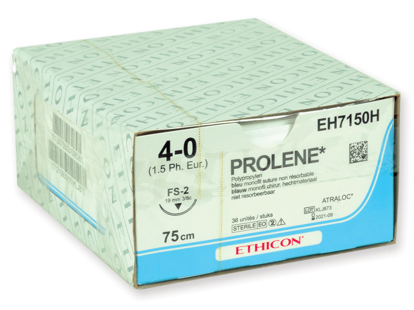 22320 PROLENE 4/0 – EH7150H – ETHICON monofilamento – 3/8 - ago: FS-2 19 mm. - 75 cm. filo – conf. 36 pz.