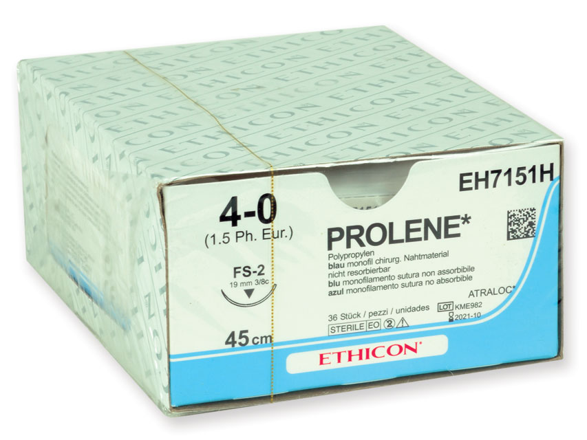 22321 PROLENE 4/0 – EH7151H – ETHICON monofilamento – 3/8 - ago: FS-2 19 mm. - 45 cm. filo – conf. 36 pz.
